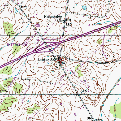 Topographic Map of Salem Cemetery, TN