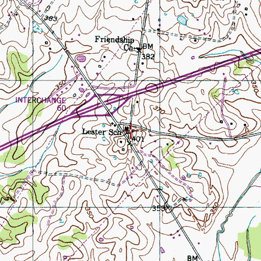 Topographic Map of Salem Church (historical), TN