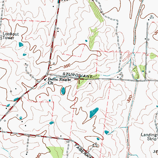 Topographic Map of Sanctified Church (historical), TN