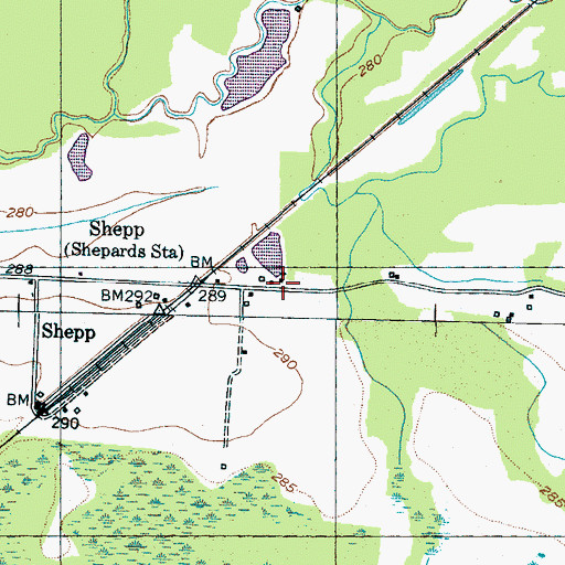 Topographic Map of Shepp School (historical), TN