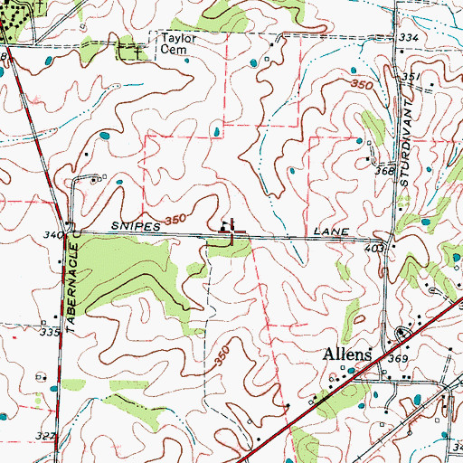 Topographic Map of Snipes Grove Church, TN