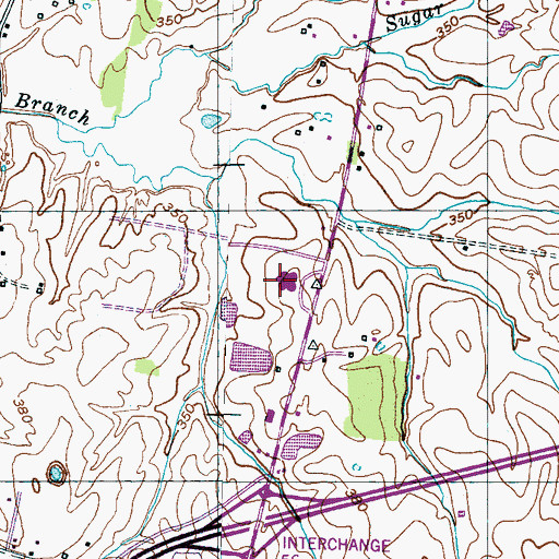 Topographic Map of Sunny Hill Middle School, TN