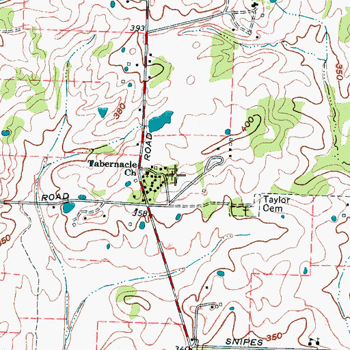 Topographic Map of Tabernacle Cemetery, TN