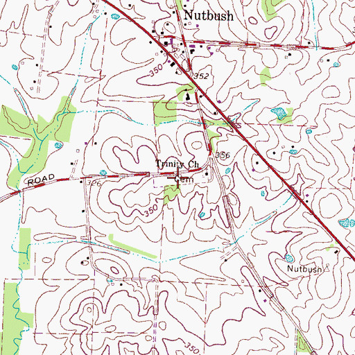 Topographic Map of Trinity Cemetery, TN