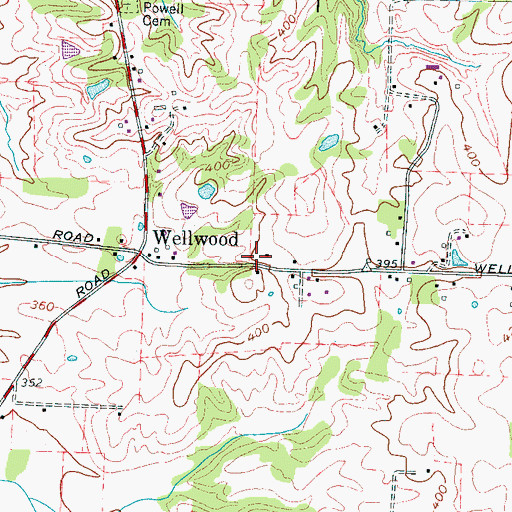 Topographic Map of Wellwood School (historical), TN