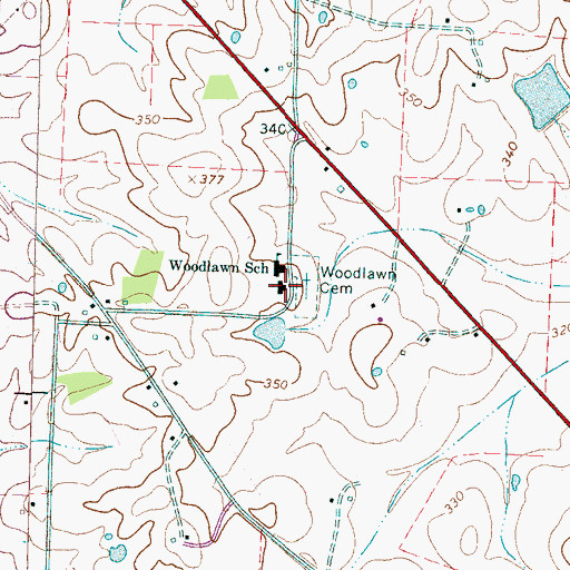 Topographic Map of Woodlawn Church, TN