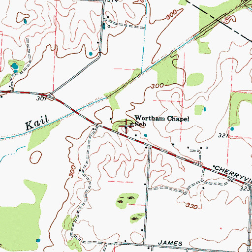 Topographic Map of Wortham Chapel, TN