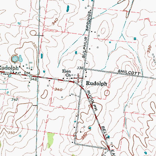 Topographic Map of Zion Cemetery, TN