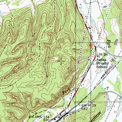 Topographic Map of Aetna Mine, TN