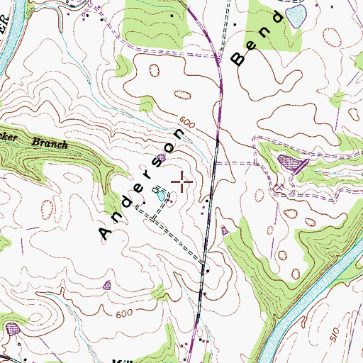 Topographic Map of Anderson Bend Mine, TN
