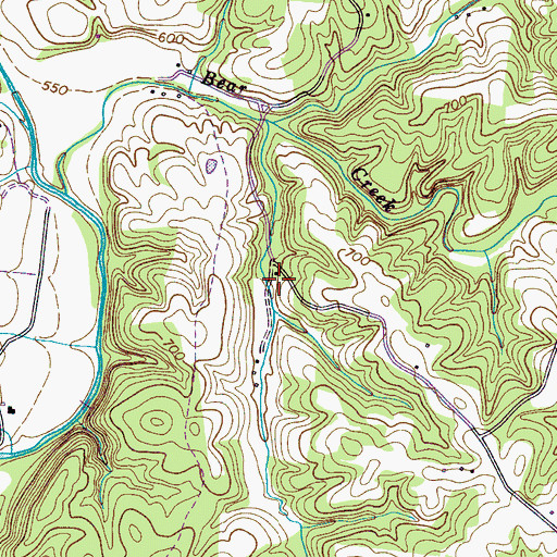 Topographic Map of Bear Creek School (historical), TN