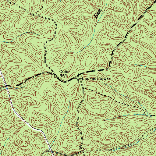 Topographic Map of Coble Lookout Tower, TN