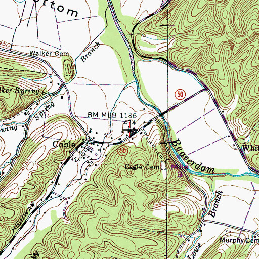 Topographic Map of Coble School (historical), TN
