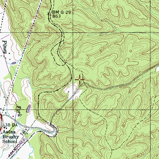 Topographic Map of Copperas Branch Prospect, TN