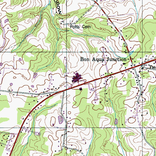 Topographic Map of East Hickman Elementary School, TN