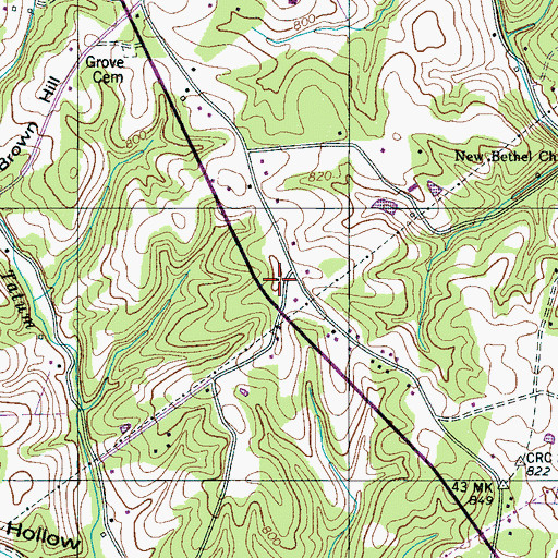 Topographic Map of Fair View School (historical), TN