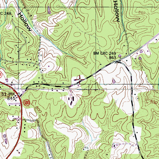 Topographic Map of Fitz Store (historical), TN