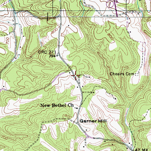 Topographic Map of Garner Hill School (historical), TN