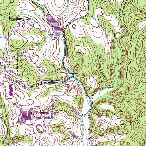 Topographic Map of Haleys Creek School (historical), TN