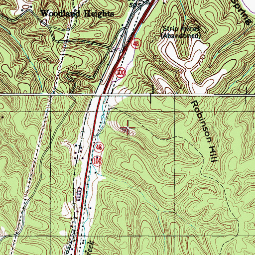 Topographic Map of Indian Creek Mines, TN