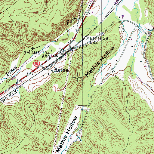 Topographic Map of Jenkins Hollow Prospects, TN