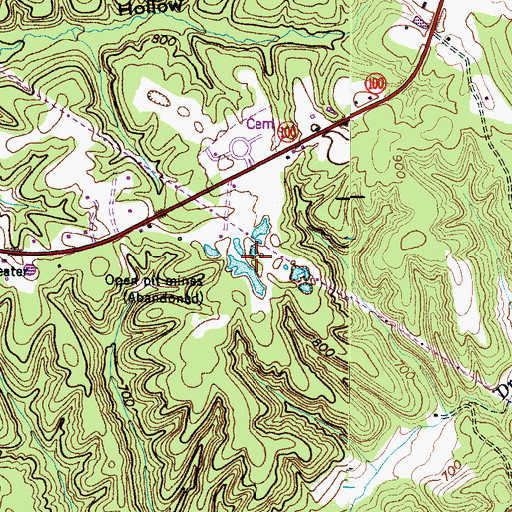Topographic Map of Johnson Mines, TN