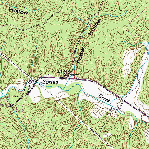 Topographic Map of Little Spring Creek School (historical), TN