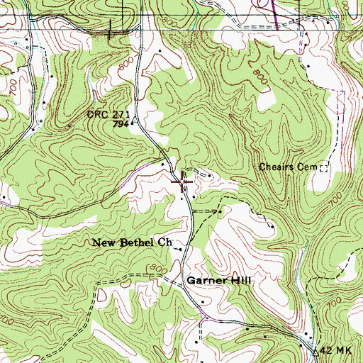 Topographic Map of Macedonia Church (historical), TN