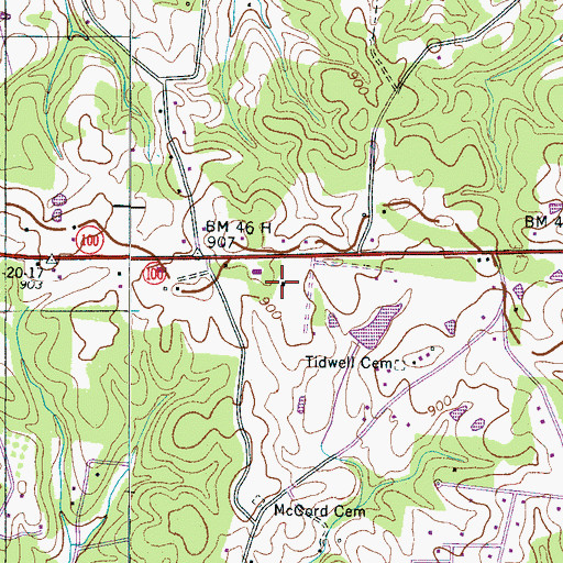 Topographic Map of Martin Tidwell School (historical), TN