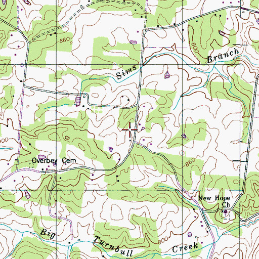 Topographic Map of North Tidwell School (historical), TN