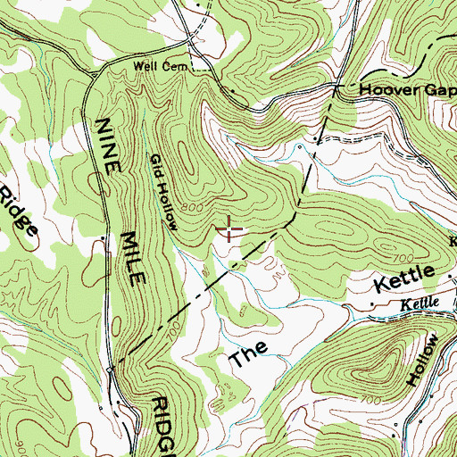 Topographic Map of Old Well Cemetery, TN
