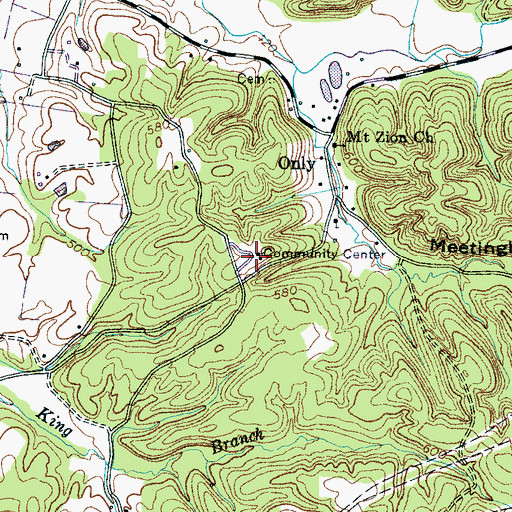 Topographic Map of Only School (historical), TN