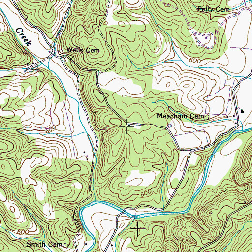 Topographic Map of Plunders Creek School (historical), TN