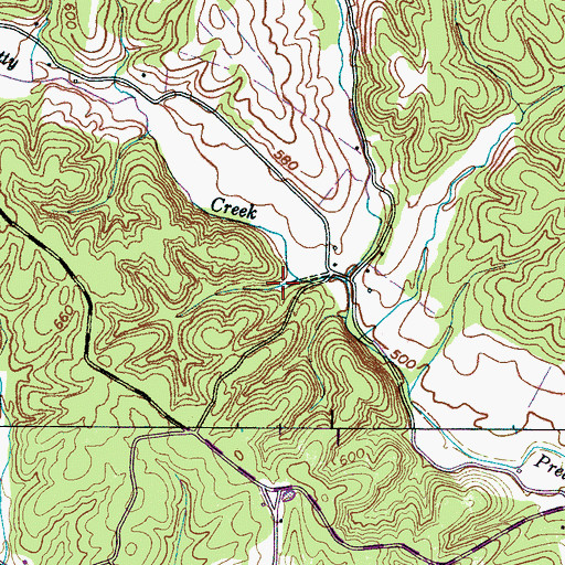 Topographic Map of Pretty Creek School (historical), TN