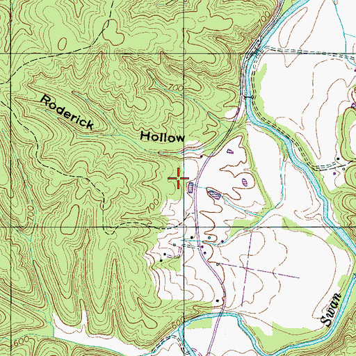Topographic Map of Roderick Hollow Mine, TN