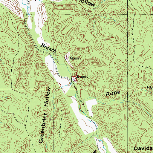 Topographic Map of Short Branch Mine, TN