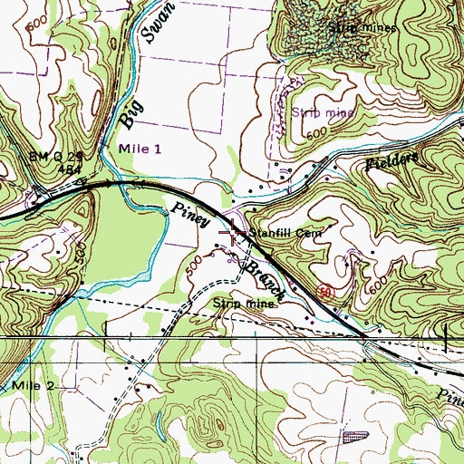 Topographic Map of Stanfill School (historical), TN