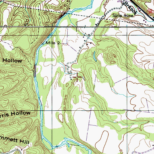 Topographic Map of Swan Creek Mines, TN