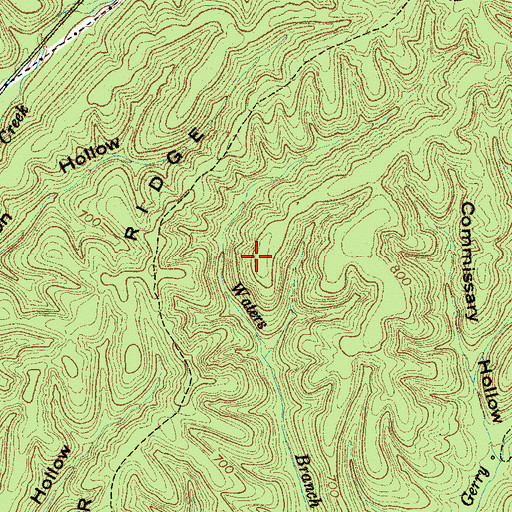 Topographic Map of Waters Branch Prospects, TN