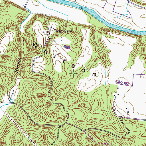 Topographic Map of Whitson Bend School (historical), TN