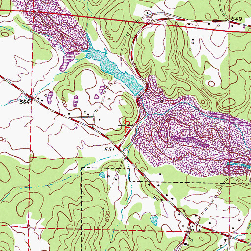 Topographic Map of Little New River Lake Number 1, AL