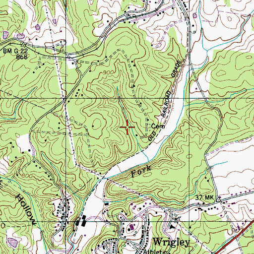 Topographic Map of Wrigley Prospect, TN