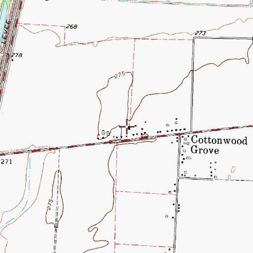 Topographic Map of Cottonwood Grove Baptist Church, TN