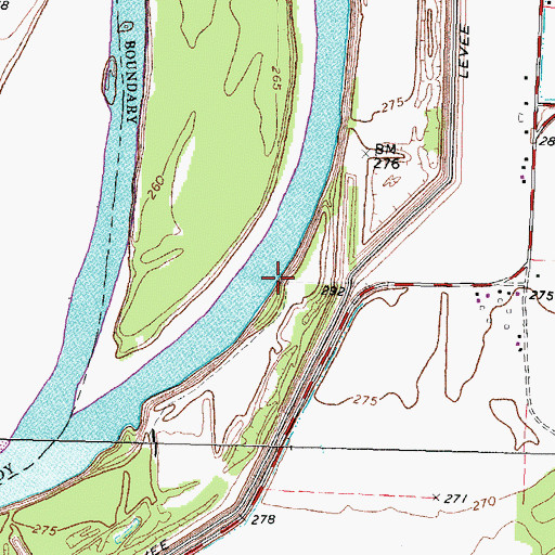 Topographic Map of Crenshaw Landing, TN