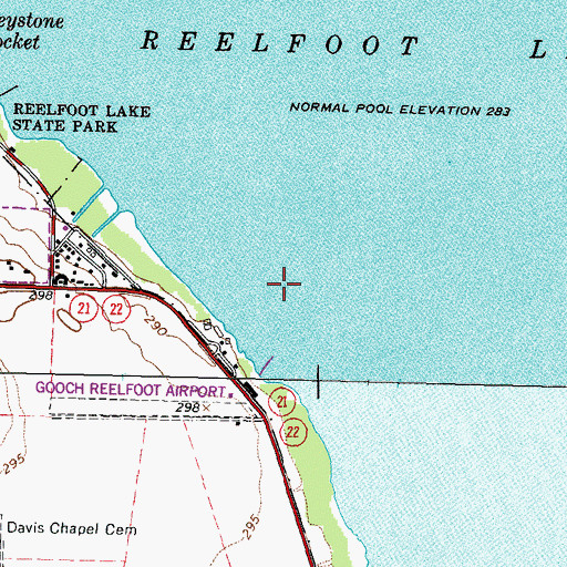 Topographic Map of Goochs Landing, TN