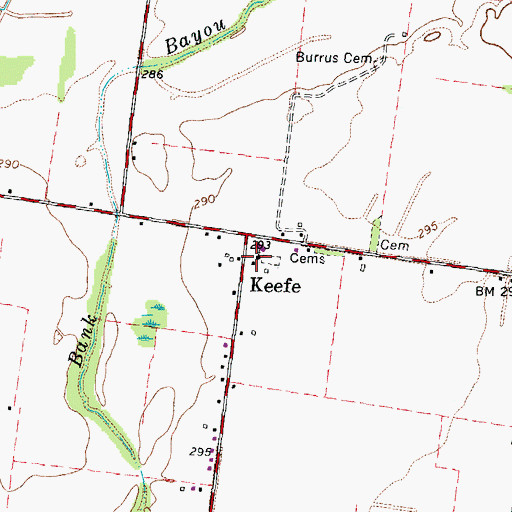 Topographic Map of Keefe Church, TN