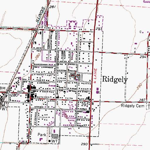 Topographic Map of Lara Kendall Elementary School, TN