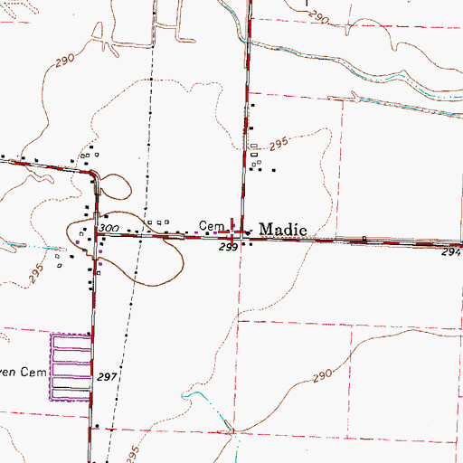 Topographic Map of Madie Cemetery, TN