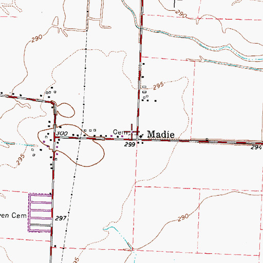 Topographic Map of Madie School (historical), TN