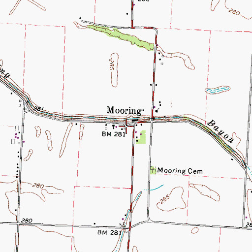 Topographic Map of Mooring School (historical), TN